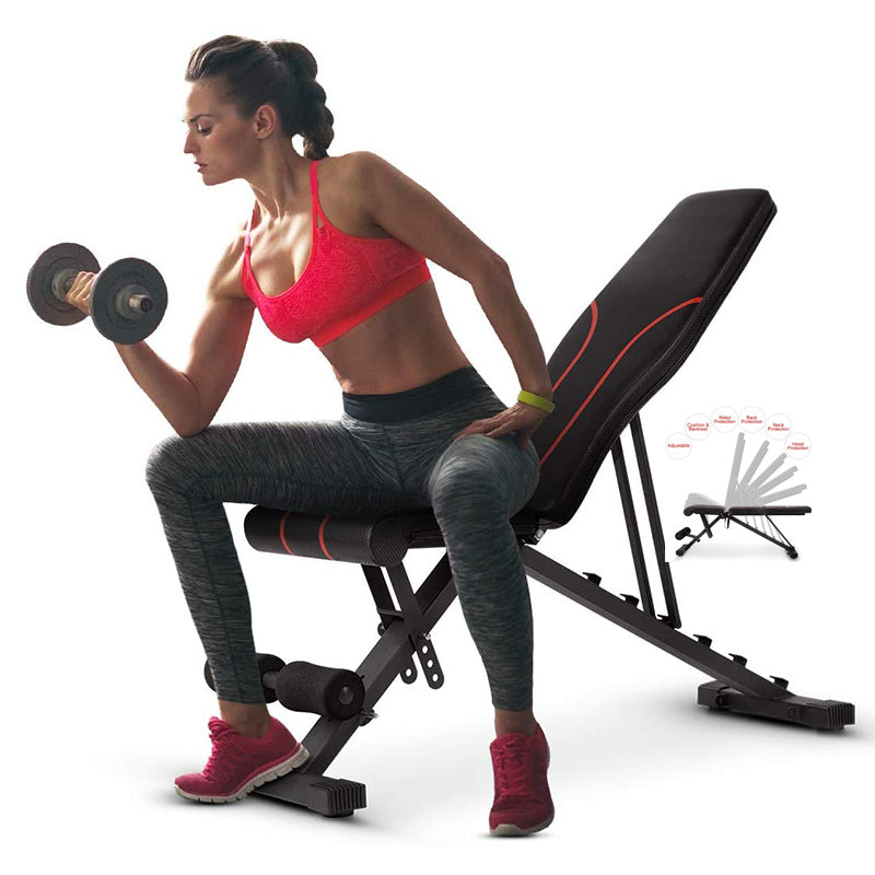 Foldable Adjustable Sit-Up Weight Bench – Compact Home Gym