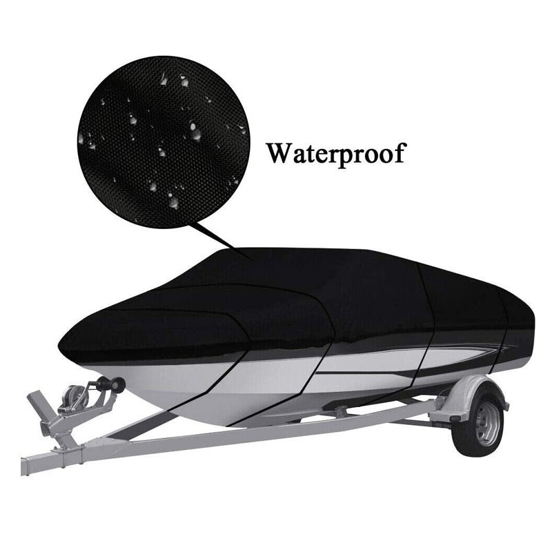 Boat Cover Heavy Duty – Waterproof UV-Protected Boat Cover Black 16–18ft