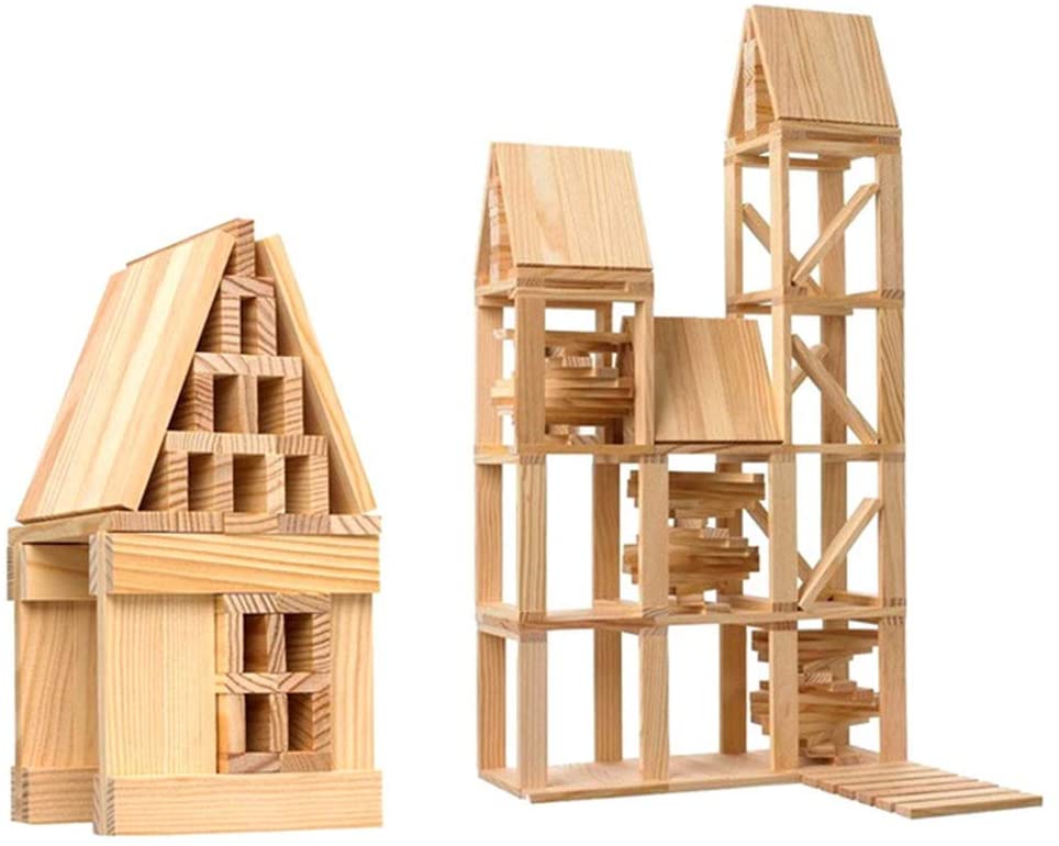 300 Wooden Building Blocks Imagine Create Design - Ages 3