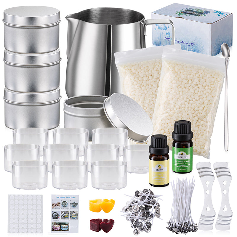 Candle Making Kit DIY Candles Craft Tool Set - Pouring Pot, Wicks, Wax Kit Gift