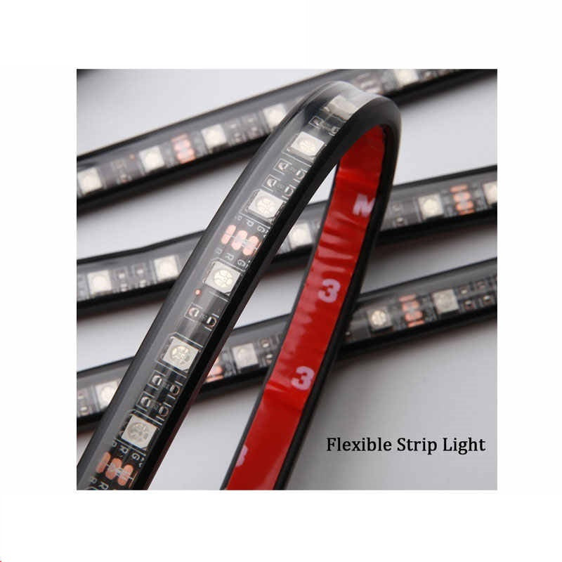 4Pcs Car RGB LED DRL Strip Light