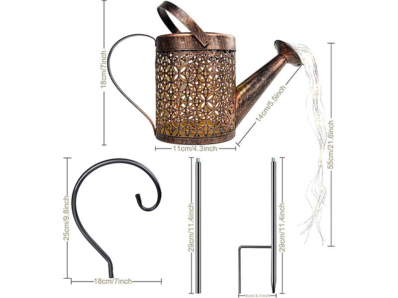 Solar Lights watering can Kettle Art Light
