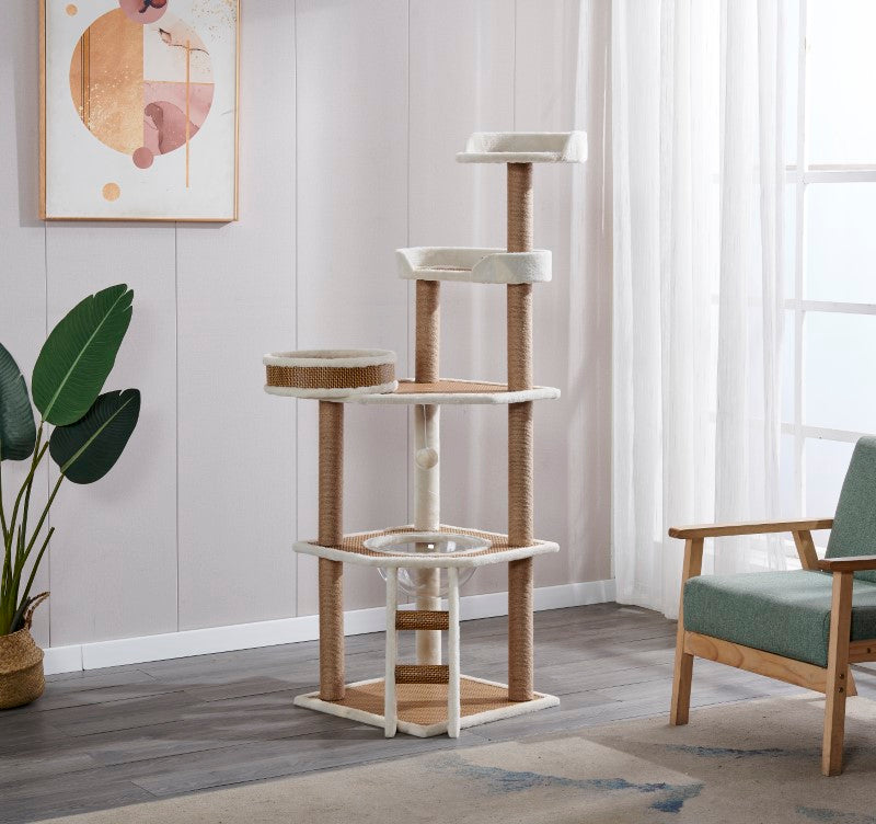 Cat Tree Cat Scratching Posts Multi-Level Indoor Cat Climbing Frame