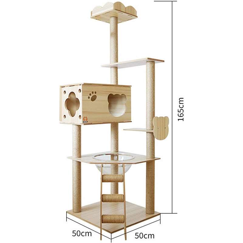 Wood Cat Tree Tower - The Ultimate Retreat for Your Indoor Cats
