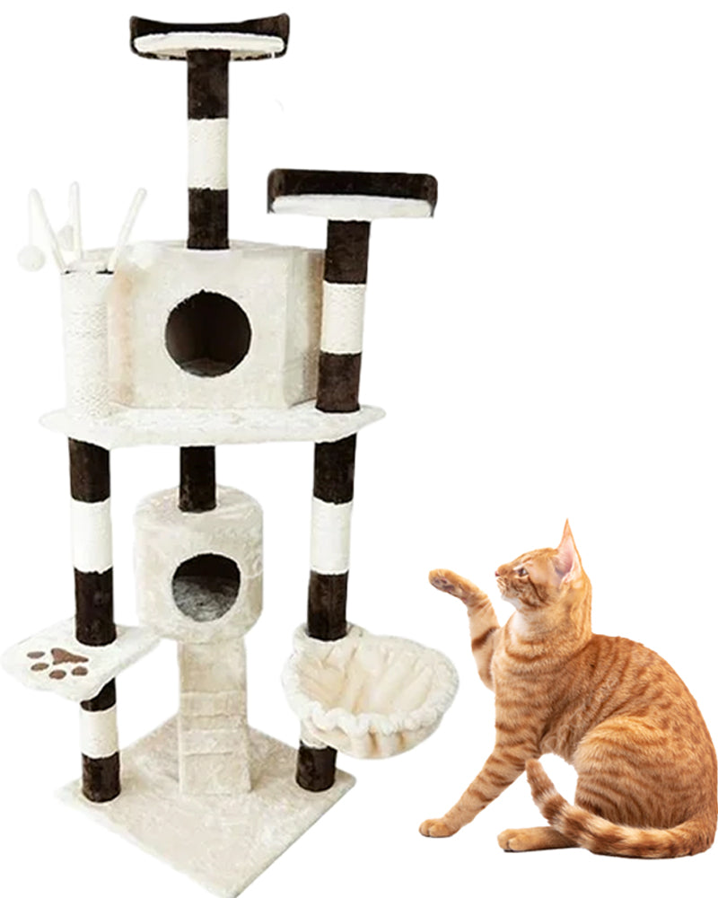 Cat Tree House Tall Cat Tree House Scratcher Post with Toys