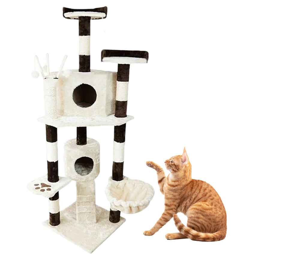 Cat Tree House Tall Cat Tree House Scratcher Post with Toys