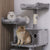 Cat Tree Kitten Activity Furniture – Spacious Cat Tower Play House with Scratching Posts and Hammock