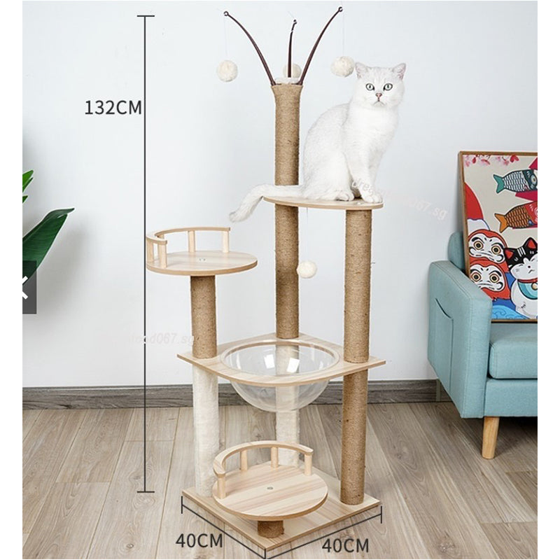 Cat Tree House Scratching Post Tree Play House
