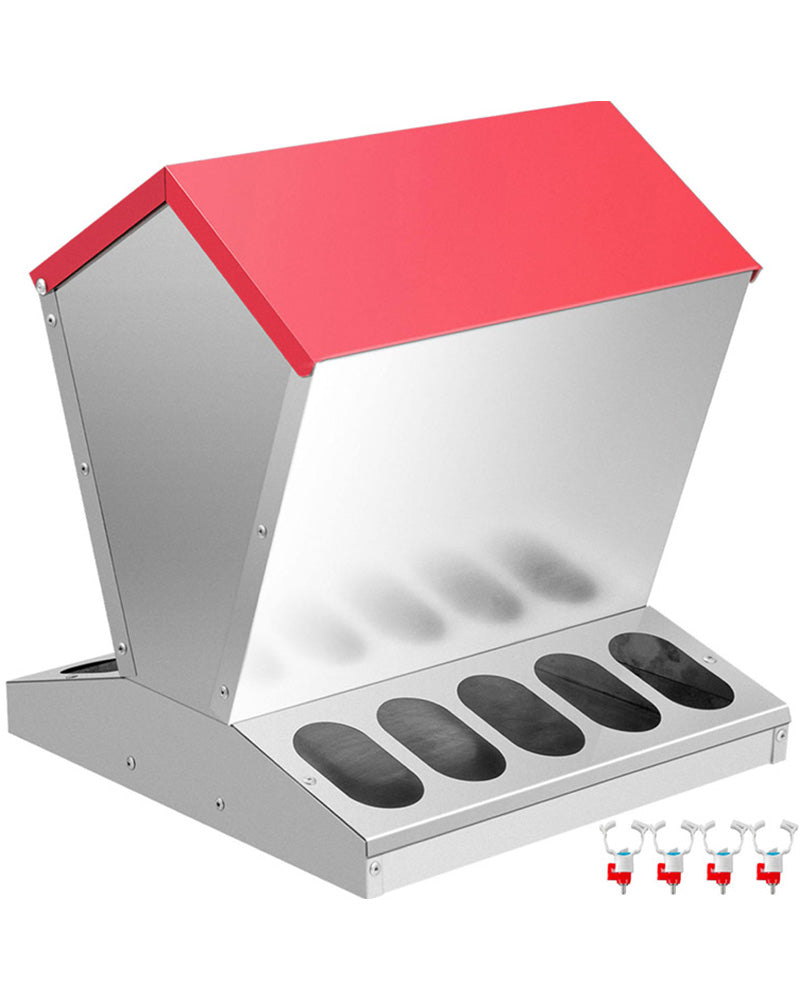 Chicken Feeder Galvanized Chicken Feeder 25lbs with Water Fountains