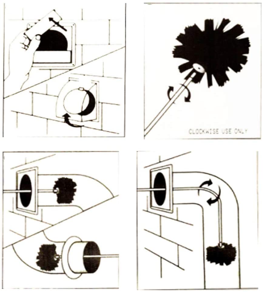 Flexible Dryer Vent Chimney Cleaning Brush Kit
