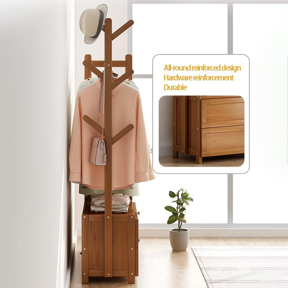 Bamboo Cloth Rack Coat Rack - Versatile Wardrobe Storage Solution