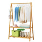 Wood Clothing Rack Shelf - Garment Coat Hanging Rail & Shoe Storage