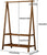Bamboo Coat Rack - 2-Tier Free Installation Folding Clothes Rack for Bedroom, Balcony, Entryway