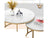 Coffee Table Set – Round Nesting Coffee Table with White MDF Top & Gold Frame (2 PCS)