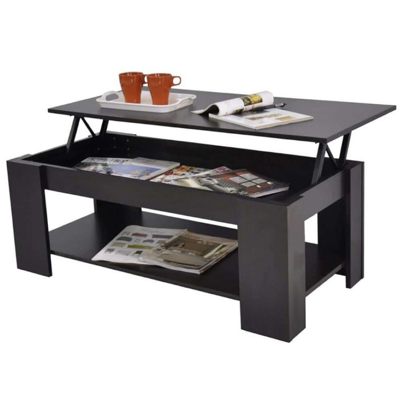 Lift Up Top Coffee Table Storage & Shelf - Adjustable Height, Ample Storage