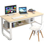 Modern Wooden Computer Desk with Metal Frame Versatile Study Table PC Laptop Workstation