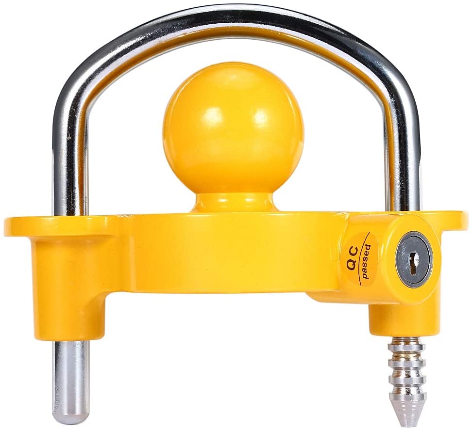 Universal Coupler Hitch Trailer Lock – Adjustable Storage Security Trailer Hitch Coupling Lock