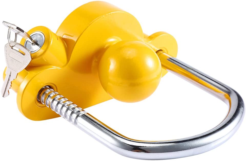 Universal Coupler Hitch Trailer Lock – Adjustable Storage Security Trailer Hitch Coupling Lock