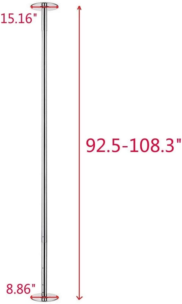 108-Inch Extendable Dancing Pole – 45mm Chrome Stripping Dancing Pole