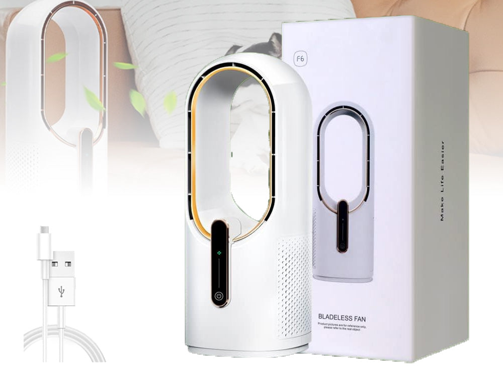 Bladeless Desk Fan – Compact, Quiet, and Safe Cooling Solution