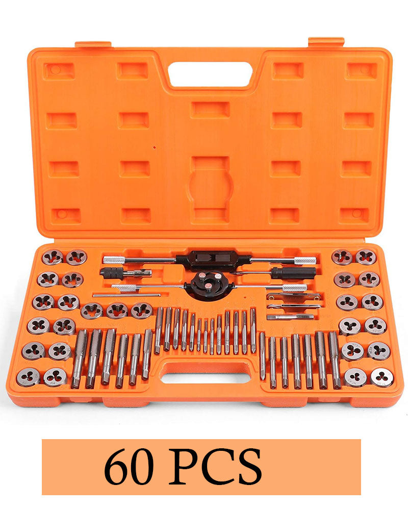 60pcs Tap and Die Set SAE Inch and Metric Sizes