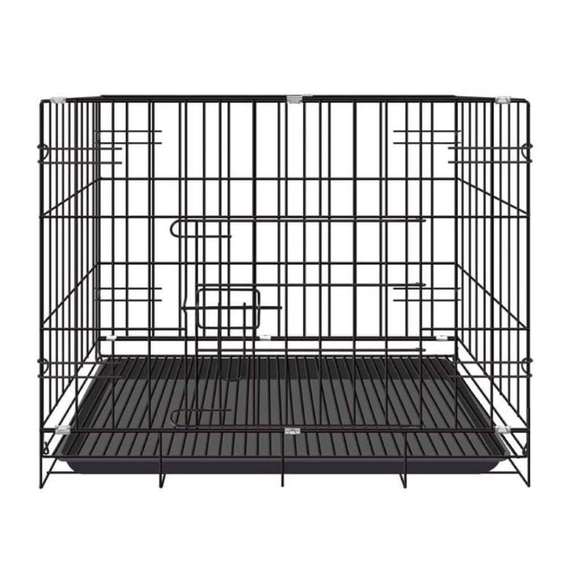 Dog Cage Crate Kennel Metal Pet Playpen Portable with Tray