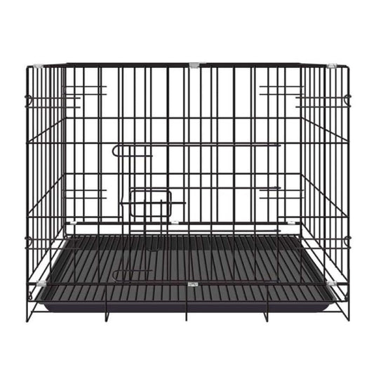 Dog Cage Crate Kennel Metal Pet Playpen Portable with Tray