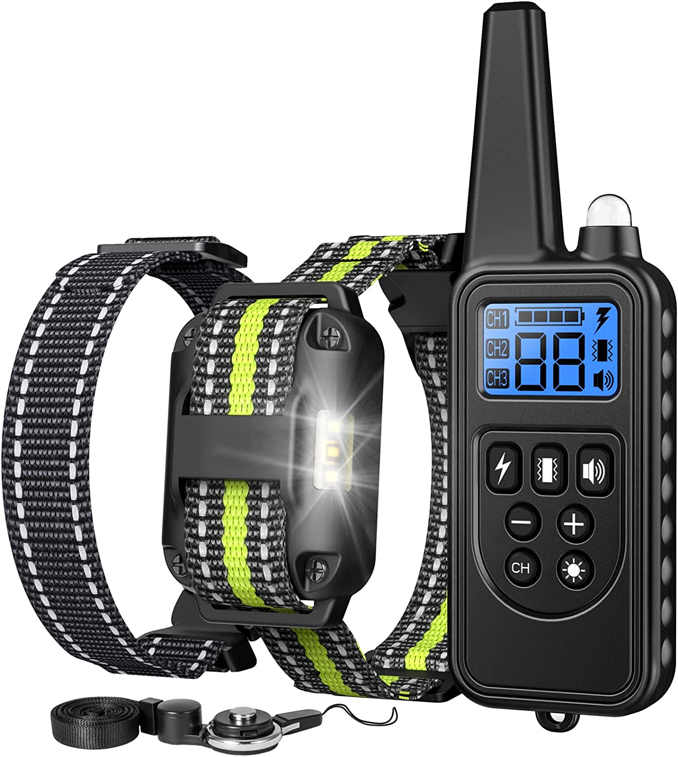 Dog Training Collar with Remote – 2600ft Range, Waterproof, LED Light, and Multiple Training Modes