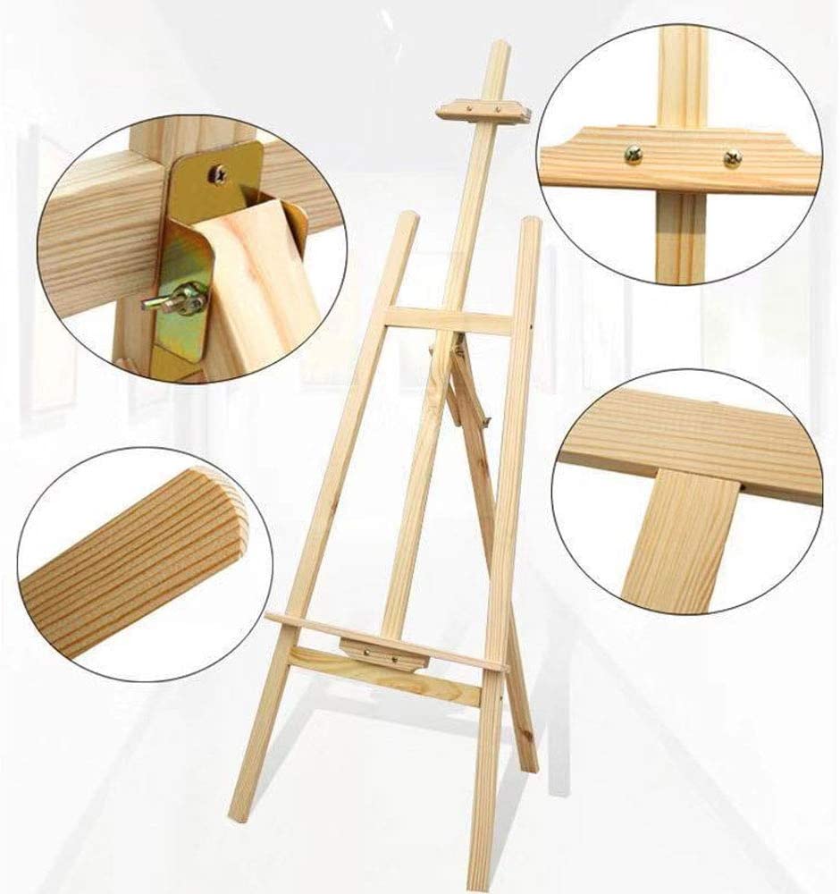 Studio Easel - A-Frame Wooden Easel - Adjustable, Foldable Floor Standing Easel for Art, Sketching, and Painting