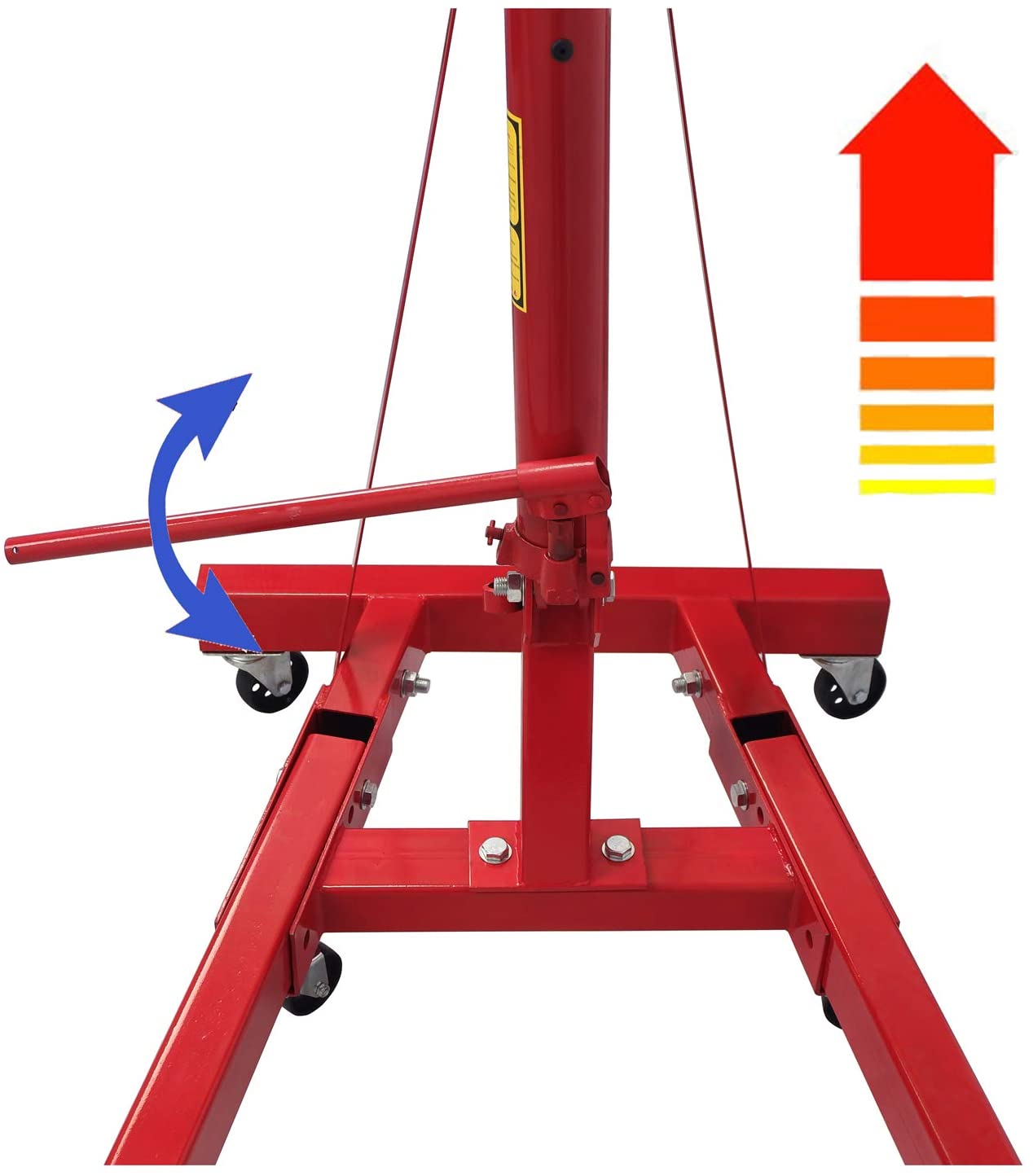 2 TON Red 4400lb Heavy Duty Engine Motor Hoist Cherry Picker Shop Crane Lift Portable Crane Hydraulic Picker With hooks
