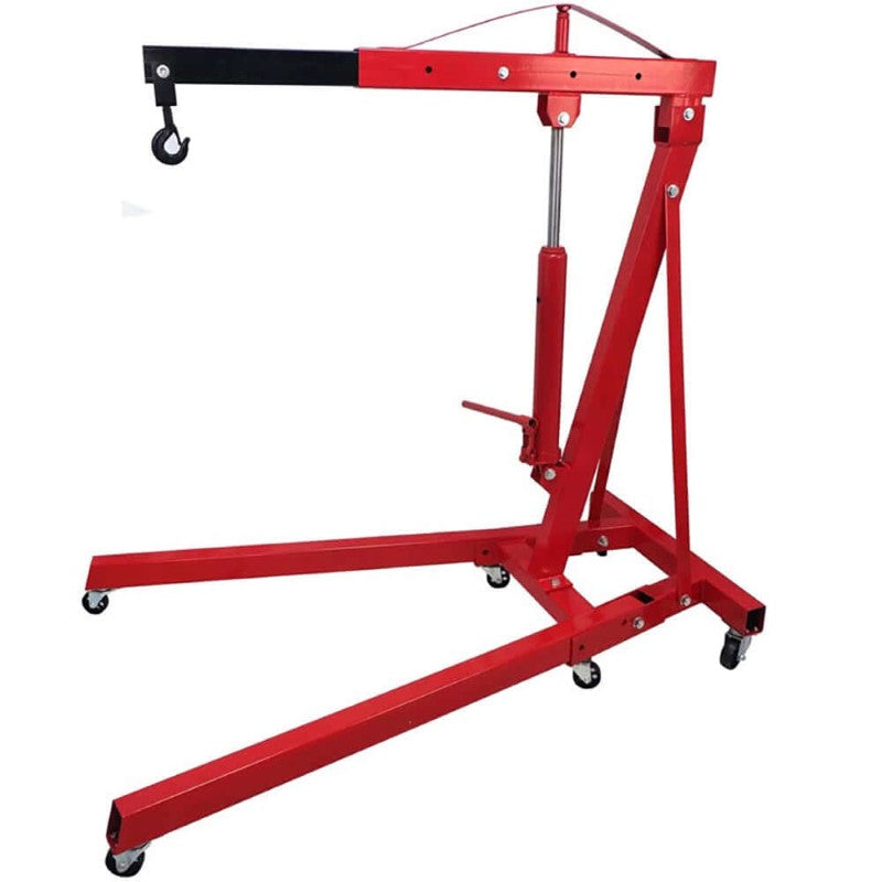 2 TON Red 4400lb Heavy Duty Engine Motor Hoist Cherry Picker Shop Crane Lift Portable Crane Hydraulic Picker With hooks