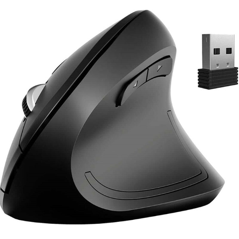 Ergonomic Vertical Wireless Mouse - 2.4G Optical Mouse for PC, Desktop, and Laptop, 6 Buttons, Adjustable DPI, Reduces Wrist Pain