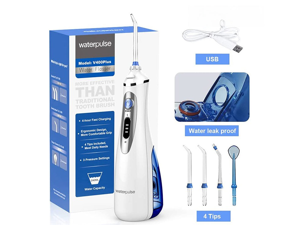 Waterpulse V400 Portable Dental Jet Water Flosser Oral Irrigator Teeth Cleaner