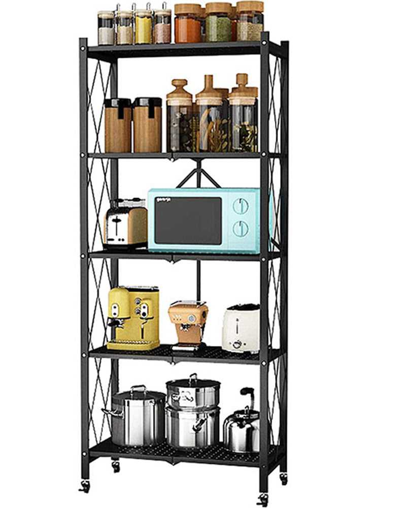 Foldable Kitchen Trolley Cart with Wheels Heavy Duty