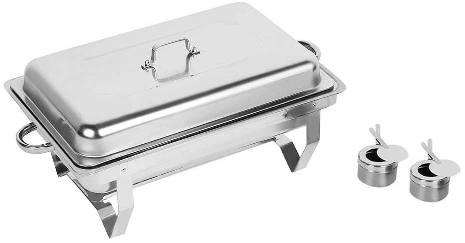 Stainless Steel Chafer Full Size Chafer Chafing Dish Buffet Set W/Water Pan,Food Pan,Fuel Holder and Lid For Catering Warmer Set
