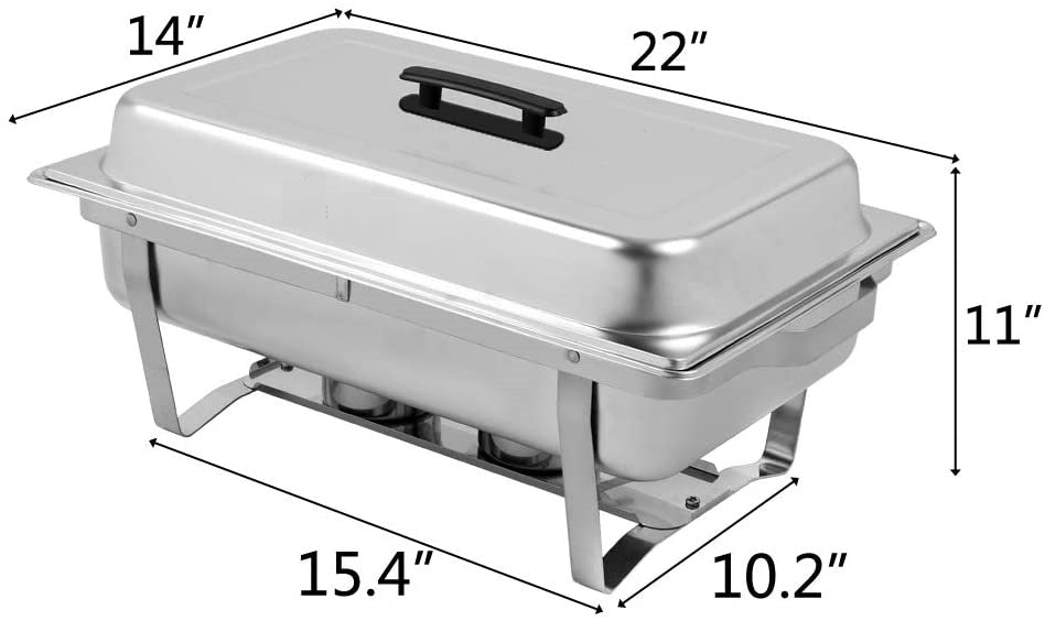 11L Stainless Steel Chafing Dish – 3-Pan Buffet Food Warmer