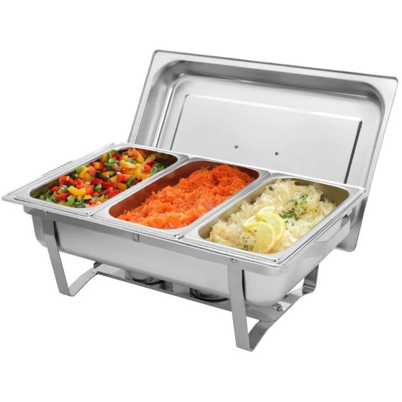 11L Stainless Steel Chafing Dish – 3-Pan Buffet Food Warmer
