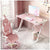 RGB Gaming Desk – Z-Shaped Pink Computer Desk with LED Lights