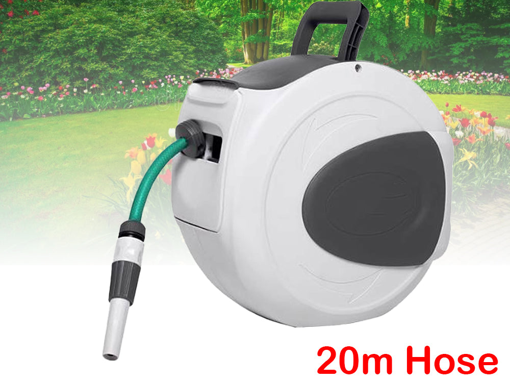 20M Retractable Garden Water Hose Reel