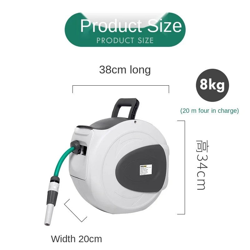 20M Retractable Garden Water Hose Reel