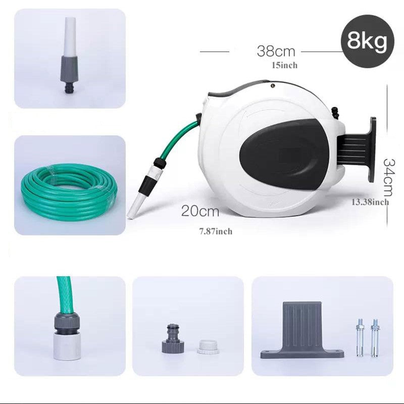 20M Retractable Garden Water Hose Reel