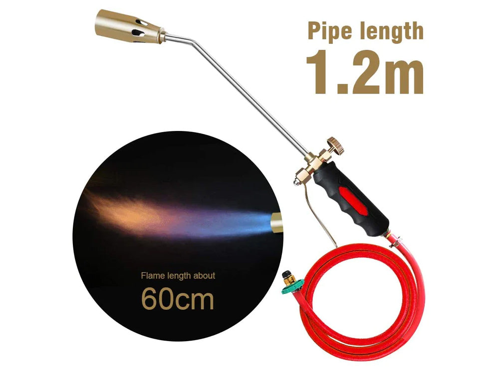 Gas Torch Handle with Thicken Liquefied Coal Gas – Double-Open Design, Iron Brass Plating, for Multiple Applications