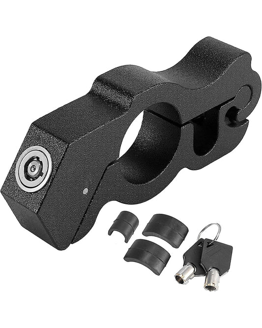 Motorcycle Anti-Theft Lock CNC Aluminium Alloy with 2 Keys – Front Brake Handlebar Lock for Motorcycles, ATVs, and Scooters – Black