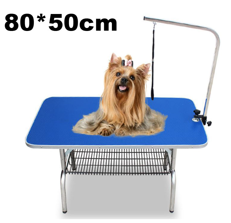 Pet Dog Grooming Table – Professional Foldable Beauty Desk with Stainless Steel Frame, Anti-Slip, Anti-Rust, Blue