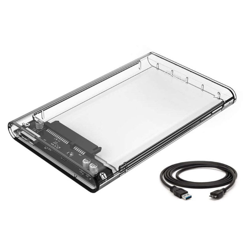 Transparent 2.5-inch HDD Case SATA to USB 3.0 Adapter - High-Speed Hard Drive Enclosure for Samsung, Seagate SSD