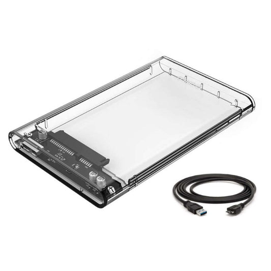 Transparent 2.5-inch HDD Case SATA to USB 3.0 Adapter - High-Speed Hard Drive Enclosure for Samsung, Seagate SSD