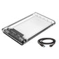 Transparent 2.5-inch HDD Case SATA to USB 3.0 Adapter - High-Speed Hard Drive Enclosure for Samsung, Seagate SSD