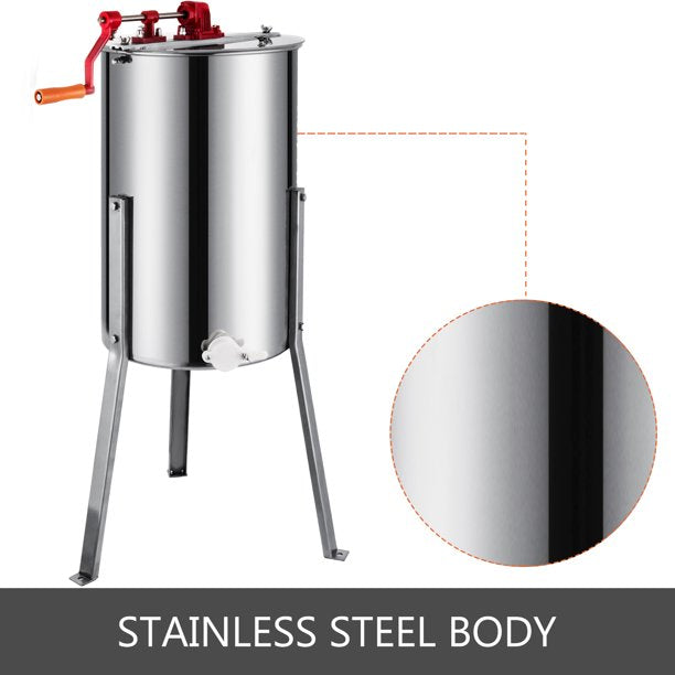 3 Frame Manual Honey Extractor – Stainless Steel Bee Hive Honeycomb Spinner