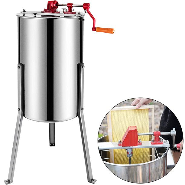 3 Frame Manual Honey Extractor – Stainless Steel Bee Hive Honeycomb Spinner