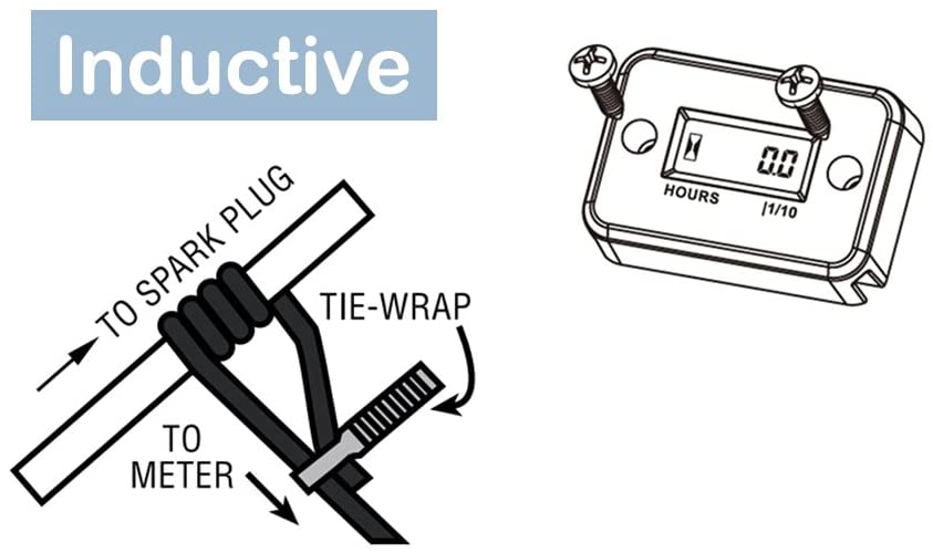 Hour Meter Small Waterproof Digital LCD Gasoline Engine Hour Meter for Motorcycle, Boat, Lawn Mower, Snowmobile, Generator